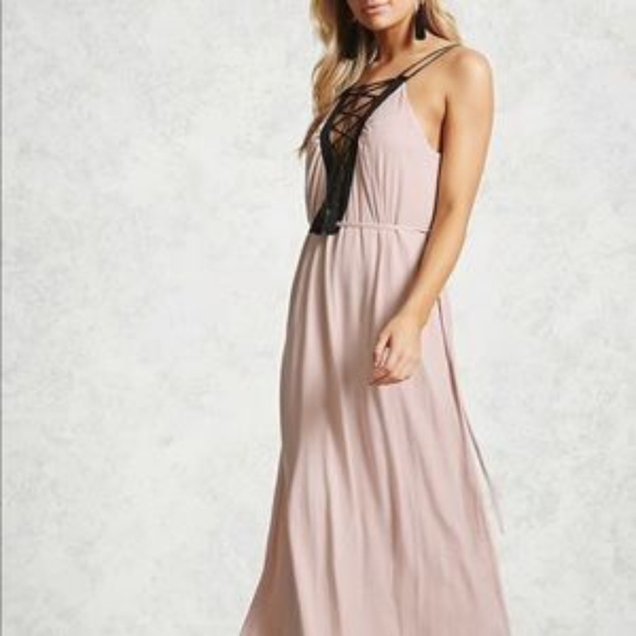 Forever 21 Dresses & Skirts - 🐚 NWT forever 21 Dusty Rose Black Maxi